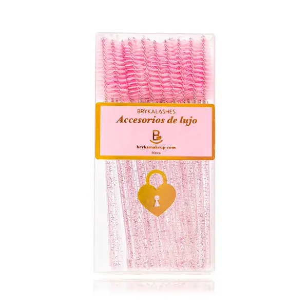 Bryka Lashes Aplicador De Pestañas Glitter Rosado Lujo X50